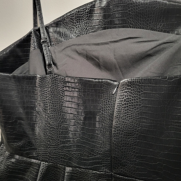 Eloquii NWT Black Crocodile Texture Sheath Midi Dress Size 18 - Picture 3 of 10